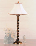 Carved Wooden English Spiral Candlestick Form