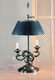 Traditional Double Arm Table Lamp with Sculptured Swan Motif