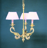 Traditional French Chandelier with Sculptured Swan Motif