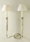 Traditional Two Arm Sconce with Double Elongated Fluted Columns